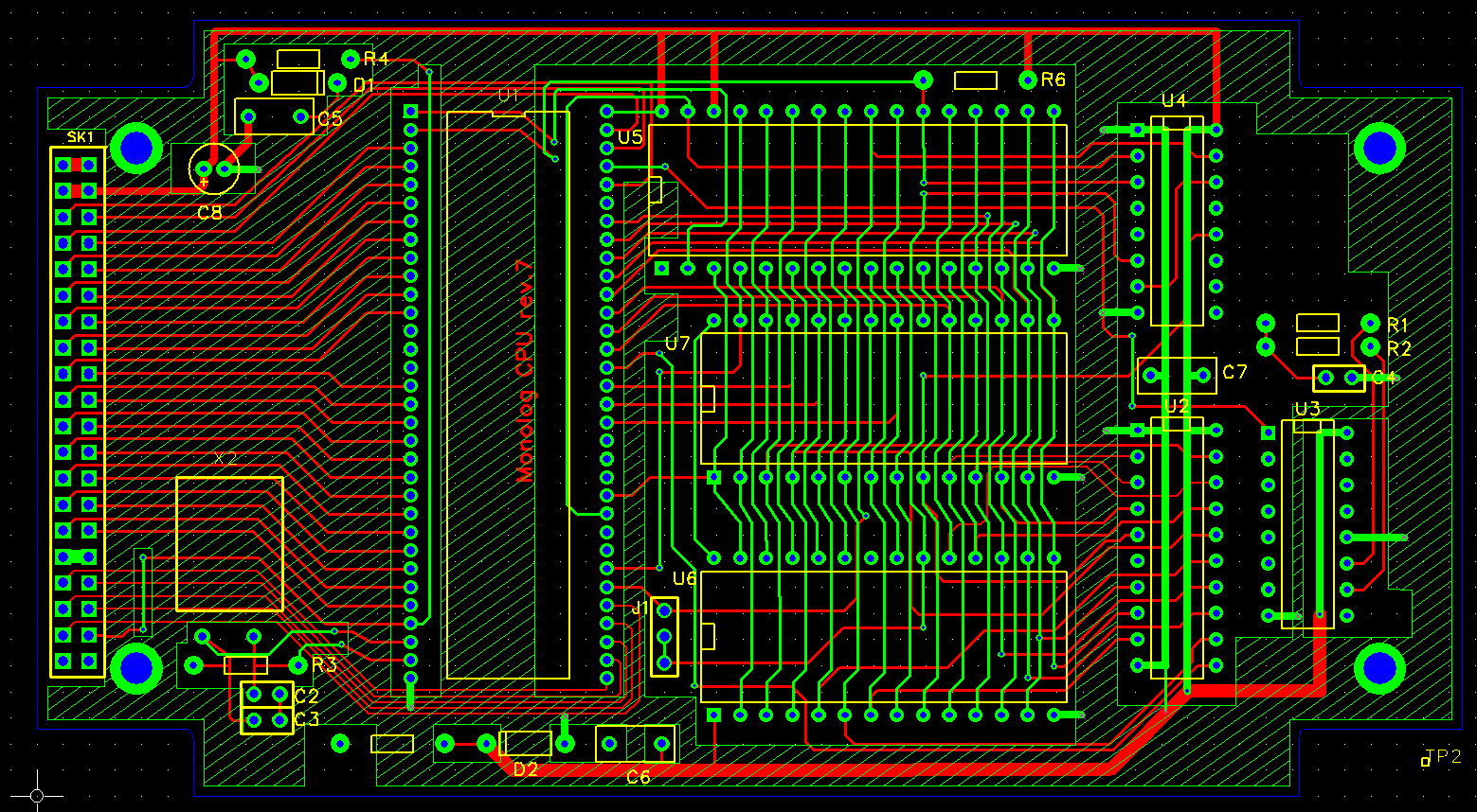 Digital PCB layout render