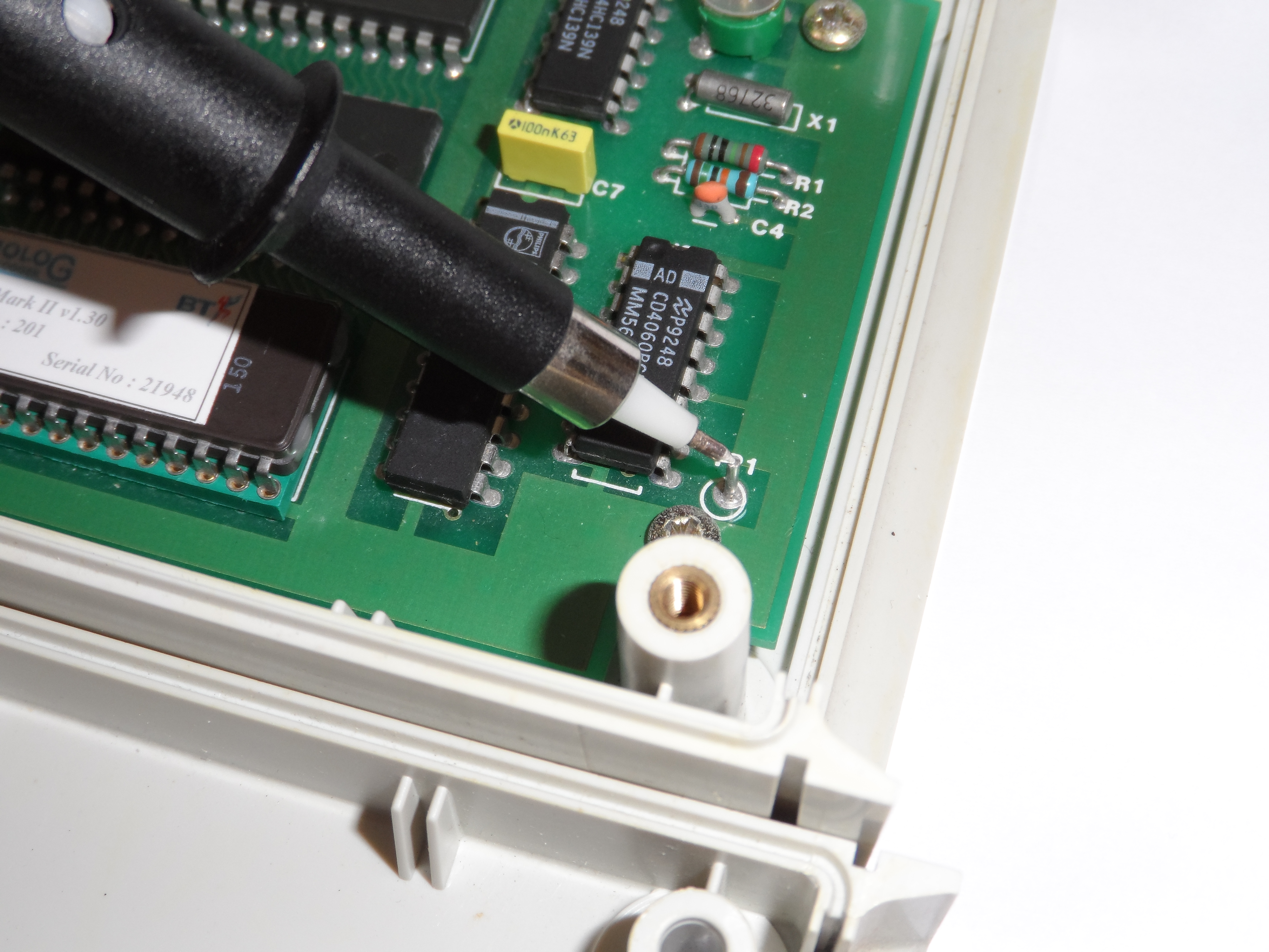 Measuring the real-time clock frequency at the test point on the digital PCB